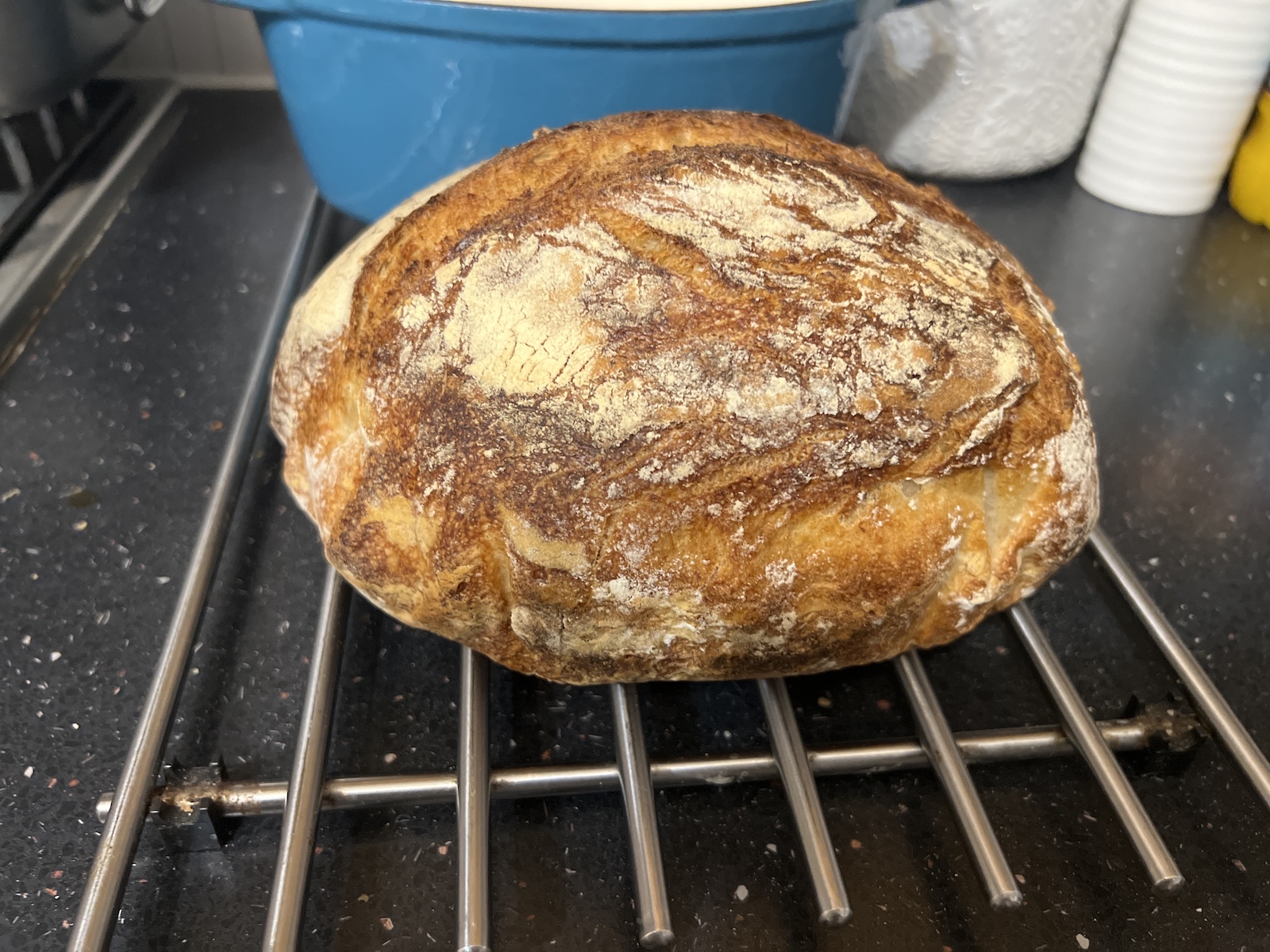 - oven baked soudough loaf